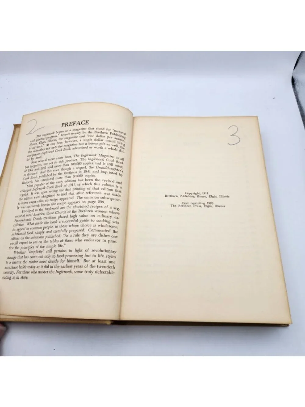 Inglenook Cook Book 1970 Reprint Of 1911 Recipes Hardcover Vintage